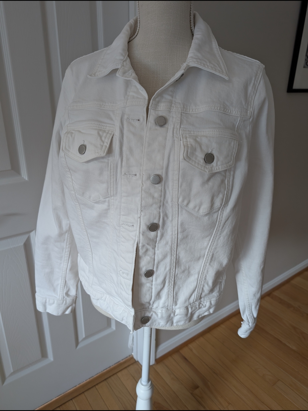 Banana Republic White Denim Trucker Jacket